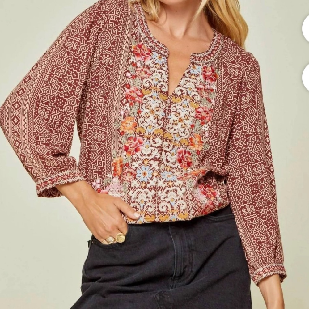 Savanna Jane Floral Embroidered Top
